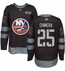 Mens Adidas New York Islanders 25 Jason Chimera Authentic Black 1917 2017 100th Anniversary NHL Jersey 
