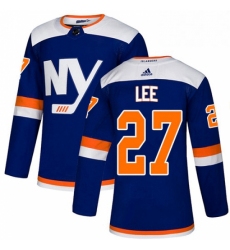 Mens Adidas New York Islanders 27 Anders Lee Premier Blue Alternate NHL Jersey 