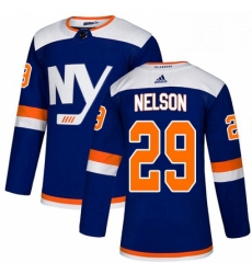 Mens Adidas New York Islanders 29 Brock Nelson Premier Blue Alternate NHL Jersey 