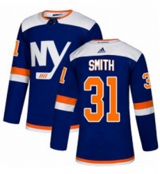 Mens Adidas New York Islanders 31 Billy Smith Premier Blue Alternate NHL Jersey 