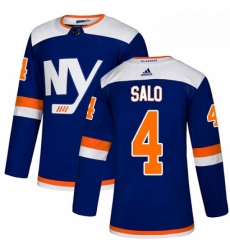 Mens Adidas New York Islanders 4 Robin Salo Authentic Blue Alternate NHL Jersey 