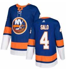 Mens Adidas New York Islanders 4 Robin Salo Premier Royal Blue Home NHL Jersey 