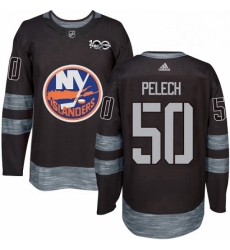 Mens Adidas New York Islanders 50 Adam Pelech Authentic Black 1917 2017 100th Anniversary NHL Jersey 