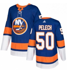 Mens Adidas New York Islanders 50 Adam Pelech Authentic Royal Blue Home NHL Jersey 