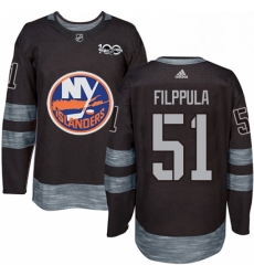 Mens Adidas New York Islanders 51 Valtteri Filppula Authentic Black 1917 2017 100th Anniversary NHL Jersey 
