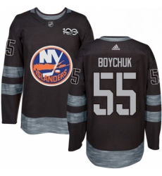 Mens Adidas New York Islanders 55 Johnny Boychuk Premier Black 1917 2017 100th Anniversary NHL Jersey 