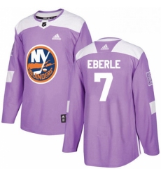 Mens Adidas New York Islanders 7 Jordan Eberle Authentic Purple Fights Cancer Practice NHL Jersey 
