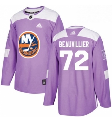 Mens Adidas New York Islanders 72 Anthony Beauvillier Authentic Purple Fights Cancer Practice NHL Jersey 
