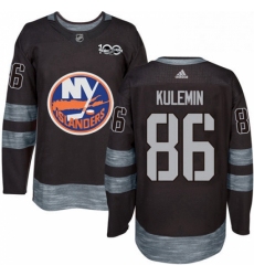Mens Adidas New York Islanders 86 Nikolay Kulemin Authentic Black 1917 2017 100th Anniversary NHL Jersey 