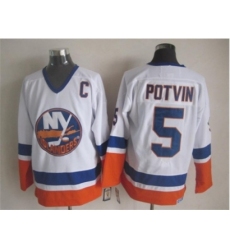 NHL New York Islanders 5 Potvin white jerseys