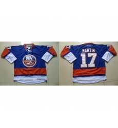 New York Islanders #17 Matt Martin Baby Blue Stitched NHL Jersey