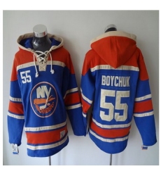 New York Islanders #55 Johnny Boychuk Baby Blue Sawyer Hooded Sweatshirt Stitched NHL jersey