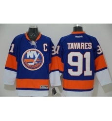 New York Islanders #91 John Tavares Light Blue Stitched Jersey