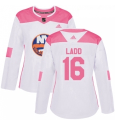 Womens Adidas New York Islanders 16 Andrew Ladd Authentic WhitePink Fashion NHL Jersey 