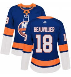 Womens Adidas New York Islanders 18 Anthony Beauvillier Premier Royal Blue Home NHL Jersey 