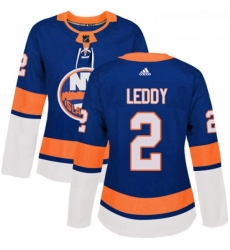 Womens Adidas New York Islanders 2 Nick Leddy Authentic Royal Blue Home NHL Jersey 