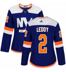 Womens Adidas New York Islanders 2 Nick Leddy Premier Blue Alternate NHL Jersey 
