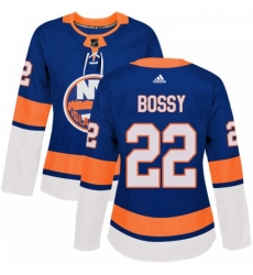 Womens Adidas New York Islanders 22 Mike Bossy Authentic Royal Blue Home NHL Jersey 