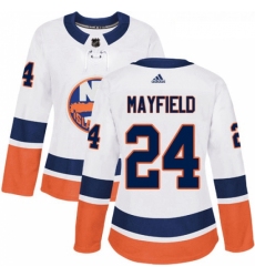 Womens Adidas New York Islanders 24 Scott Mayfield Authentic White Away NHL Jersey 