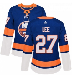 Womens Adidas New York Islanders 27 Anders Lee Premier Royal Blue Home NHL Jersey 
