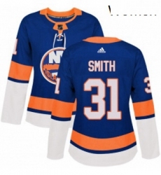 Womens Adidas New York Islanders 31 Billy Smith Authentic Royal Blue Home NHL Jersey 