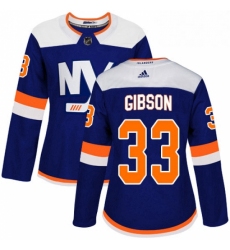 Womens Adidas New York Islanders 33 Christopher Gibson Premier Blue Alternate NHL Jersey 