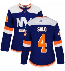 Womens Adidas New York Islanders 4 Robin Salo Premier Blue Alternate NHL Jersey 