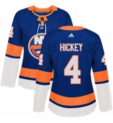 Womens Adidas New York Islanders 4 Thomas Hickey Authentic Royal Blue Home NHL Jersey 