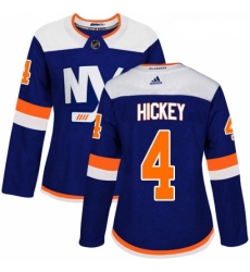 Womens Adidas New York Islanders 4 Thomas Hickey Premier Blue Alternate NHL Jersey 