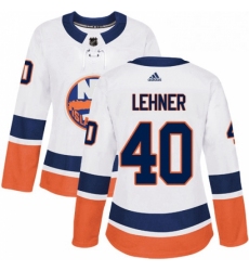 Womens Adidas New York Islanders 40 Robin Lehner Authentic White Away NHL Jersey 