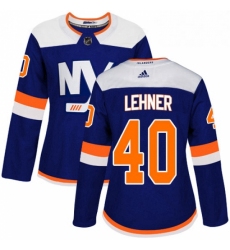 Womens Adidas New York Islanders 40 Robin Lehner Premier Blue Alternate NHL Jersey 