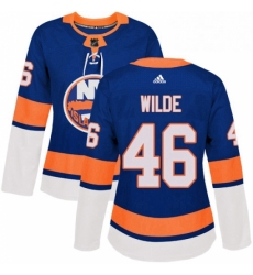 Womens Adidas New York Islanders 46 Bode Wilde Premier Royal Blue Home NHL Jersey 