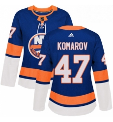 Womens Adidas New York Islanders 47 Leo Komarov Premier Royal Blue Home NHL Jersey 