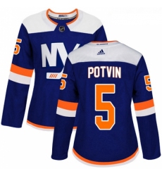 Womens Adidas New York Islanders 5 Denis Potvin Premier Blue Alternate NHL Jersey 