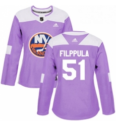Womens Adidas New York Islanders 51 Valtteri Filppula Authentic Purple Fights Cancer Practice NHL Jersey 