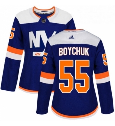 Womens Adidas New York Islanders 55 Johnny Boychuk Premier Blue Alternate NHL Jersey 