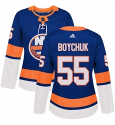 Womens Adidas New York Islanders 55 Johnny Boychuk Premier Royal Blue Home NHL Jersey 