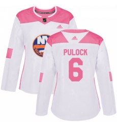 Womens Adidas New York Islanders 6 Ryan Pulock Authentic WhitePink Fashion NHL Jersey 