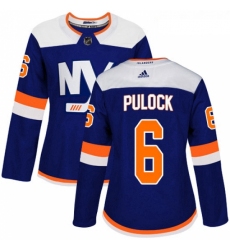 Womens Adidas New York Islanders 6 Ryan Pulock Premier Blue Alternate NHL Jersey 