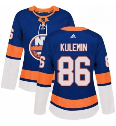 Womens Adidas New York Islanders 86 Nikolay Kulemin Authentic Royal Blue Home NHL Jersey 