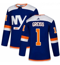 Youth Adidas New York Islanders 1 Thomas Greiss Premier Blue Alternate NHL Jersey 