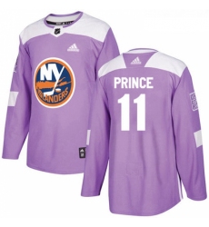 Youth Adidas New York Islanders 11 Shane Prince Authentic Purple Fights Cancer Practice NHL Jersey 