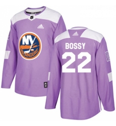 Youth Adidas New York Islanders 22 Mike Bossy Authentic Purple Fights Cancer Practice NHL Jersey 