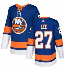 Youth Adidas New York Islanders 27 Anders Lee Authentic Royal Blue Home NHL Jersey 