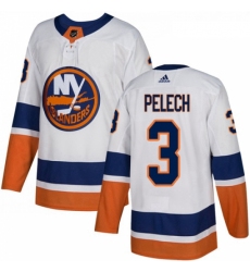 Youth Adidas New York Islanders 3 Adam Pelech Authentic White Away NHL Jersey 