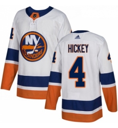 Youth Adidas New York Islanders 4 Thomas Hickey Authentic White Away NHL Jersey 