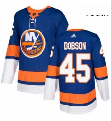Youth Adidas New York Islanders 45 Noah Dobson Premier Royal Blue Home NHL Jersey 