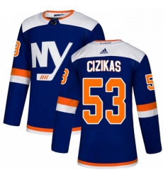 Youth Adidas New York Islanders 53 Casey Cizikas Premier Blue Alternate NHL Jersey 