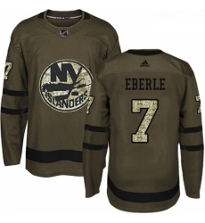 Youth Adidas New York Islanders 7 Jordan Eberle Authentic Green Salute to Service NHL Jersey 