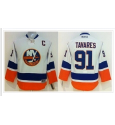Youth NHL New York Islanders #91 John Tavares White Jersey